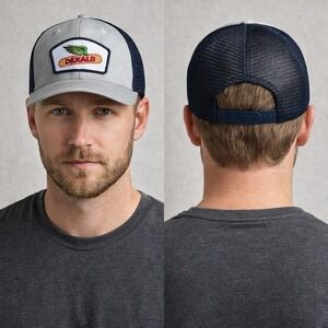 DeKalb Seed Corn Trucker Hat Gray Blue Mesh Snapback Adjustable Farm Cap